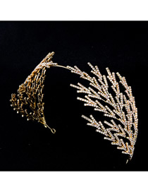 Fashion Gold (2 Pieces) Alloy Inlaid Diamond Geometric Hair Hoop