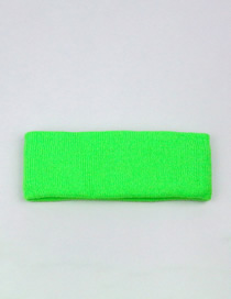 Fashion Fluorescent Green Solid Knitted Wide-brimmed Elastic Headband