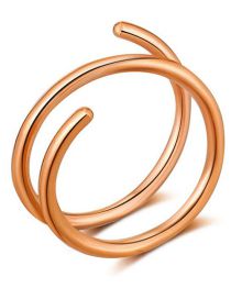 Fashion Rose Gold Stainless Steel Double Spiral Spring Pungent Ring