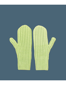 Fashion Fruit Green Wool Twist Knit Gloves