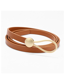 Fashion Camel Drop Buckle Knotted Thin Belt
