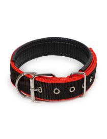 Fashion Black Face And Red Edge 4.0*70cm Soft Leather Foam Geometric Pet Collar
