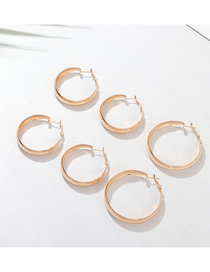 Fashion Gold Metal Geometric Circle Earrings Set