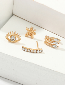 Fashion Gold Alloy Diamond Eye Starfish Earrings Set