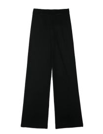 Fashion Black Velvet Straight-leg Trousers