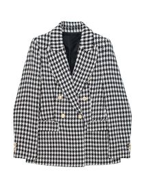 Fashion Houndstooth Houndstooth Double-breasted Blazer