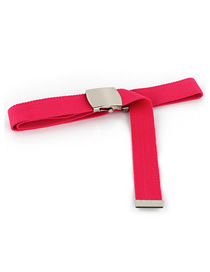 Fashion Rose Red Canvas Metal Buckle Webbing Belt