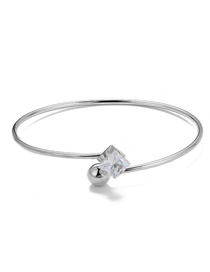 Fashion Silver Alloy Diamond Geometric Open Bracelet