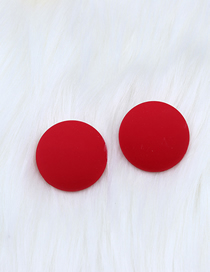 Fashion Red Acrylic Spray Painted Round Stud Earrings
