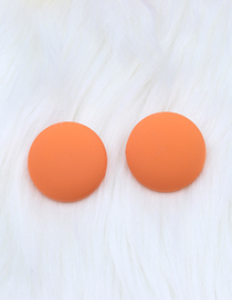Fashion Orange Acrylic Spray Painted Round Stud Earrings