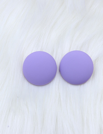 Fashion Purple Acrylic Spray Painted Round Stud Earrings