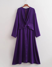 Fashion Purple Satin Knotted Dress