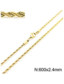 Fashion 6# Titanium Steel Geometric Twist Chain Necklace
