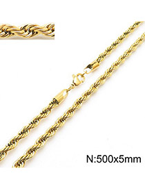 Fashion 13# Titanium Steel Geometric Twist Chain Necklace