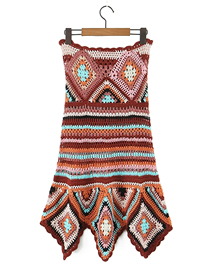 Fashion Color Multicolored Crochet Skirt