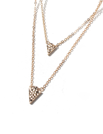 Fashion 6# Alloy Geometric Triangle Double Layer Necklace