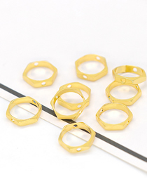 Fashion Gold Copper Gold Plated Diamond Hexagon Diy Bead Ring