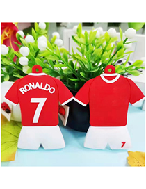 Fashion Ronaldo. 7. Red Devils Plastic Geometric Football Jersey Keychain