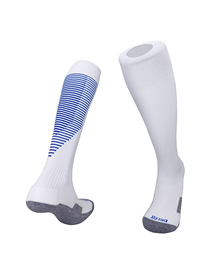 Fashion White/blue Kids One Size Polyester Cotton Wear-resistant Long Tube Football Socks