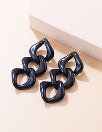 Fashion Black Acrylic Chain Acrylic Chain Earrings