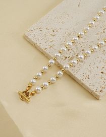 Fashion Gold Pearl Beaded Ot Buckle Necklace