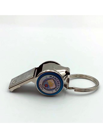Fashion Mc Metal Print Whistle Keychain