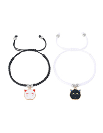 Fashion Flat Knot Halloween Black And White A Section Cord Braided Oil Drip Ghost Hand Rope Set