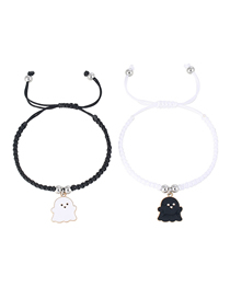 Fashion Flat Knot Halloween Black And White F Section Cord Braided Oil Drip Ghost Hand Rope Set