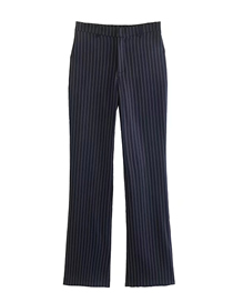 Fashion Black Striped Straight-leg Trousers