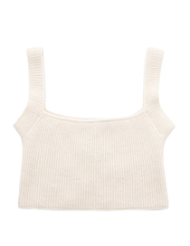 Fashion White Polyester Knitted Vest