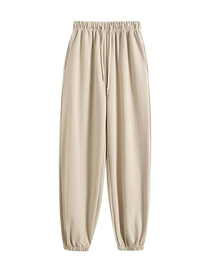 Fashion Creamy-white Polyester Tie-up Trousers