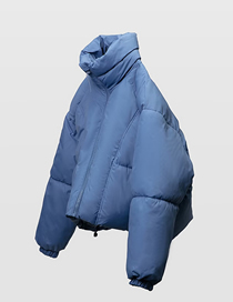 Fashion Blue Cotton Zipper Jacket