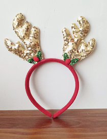 Fashion Gold Antler Headband Cotton Christmas Elk Headband