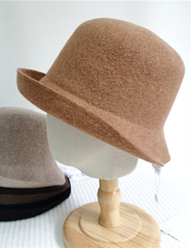 Fashion Camel Wool Roll Bucket Hat