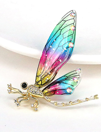 Fashion 9# Geometric Zirconium Gradient Wings Dragonfly Brooch