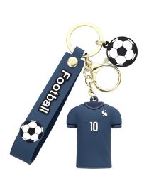 Fashion Blue No. 10 Epoxy Jersey Football Pendant Doll Keychain  Artificial Leather