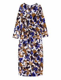 Fashion Color Knotted Print Dress