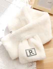 Fashion Regular White Faux Rabbit Patch Crossover Scarf