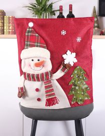 Fashion Three-dimensional Seat Cover Snowman Christmas Snowman Santa Burlap Back Cover
