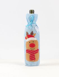 Fashion Linen Wine Set Deer Christmas Burlap Wine Set