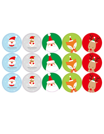 Fashion Christmas Cartoon (3 Pieces) Christmas Gift Box Packaging Self-adhesive Food Sealing Bottle Stickers