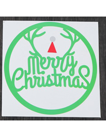 Fashion Large Green Antlers (1 Sheet) (3 Pieces) Christmas Wrapping Stickers