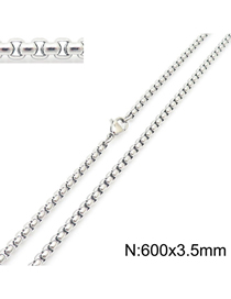 Fashion 27# Titanium Steel Geometric Box Chain Jewelry With Chain