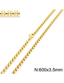 Fashion 30# Titanium Steel Geometric Box Chain Jewelry With Chain