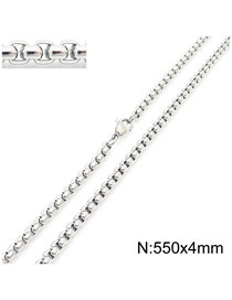 Fashion 32# Titanium Steel Geometric Box Chain Jewelry With Chain