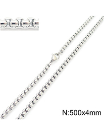 Fashion 33# Titanium Steel Geometric Box Chain Jewelry With Chain