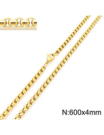 Fashion 36# Titanium Steel Geometric Box Chain Jewelry With Chain