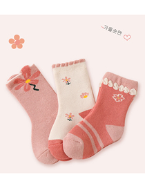 Fashion Fresh Six-petal Flower (3 Pairs) Cotton Cartoon Socks