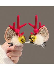 Fashion Bell White Ball Red Horn Christmas Antlers Clip