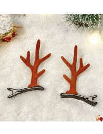 Fashion A Pair Of Simple Brown Antlers Christmas Antlers Clip